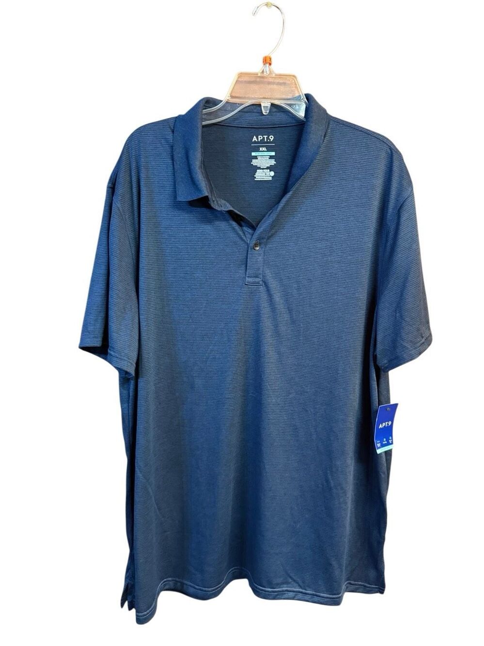 Apt 9 Men’s Pin Stripe Polo shirt Sz XXL Navy NWT